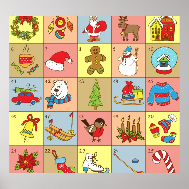 Christmas Advent: Doodle Element Collection Poster (Front)