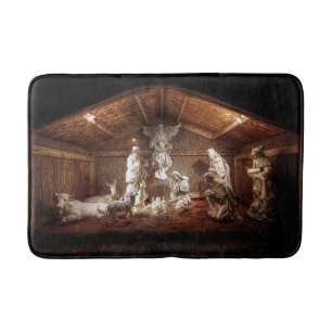 Christmas Advent Jesus Nativity Manger Scene Bath Mat