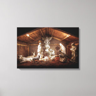 Christmas Advent Jesus Nativity Manger Scene Canvas Print