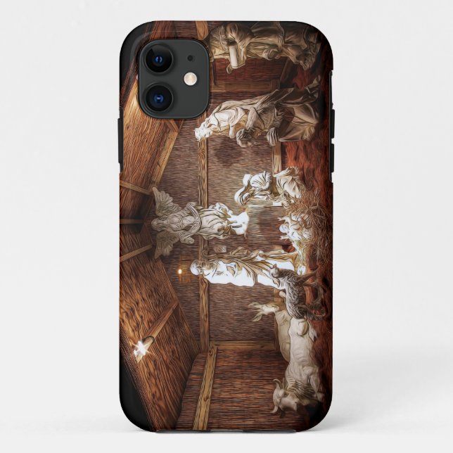 Christmas Advent Jesus Nativity Manger Scene Case-Mate iPhone Case (Back)