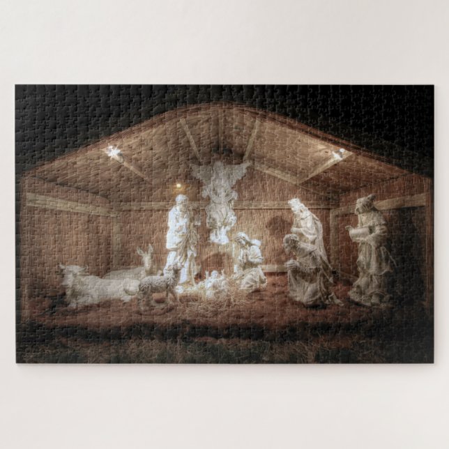 Christmas Advent Jesus Nativity Manger Scene Jigsaw Puzzle (Horizontal)