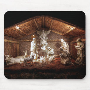 Christmas Advent Jesus Nativity Manger Scene Mouse Mat