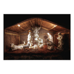 Christmas Advent Jesus Nativity Manger Scene Photo Print