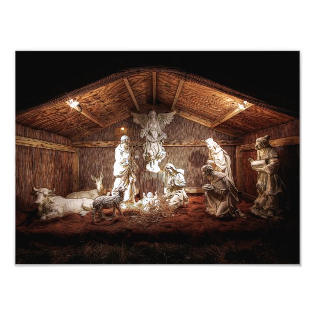 Christmas Advent Jesus Nativity Manger Scene Photo Print (Front)
