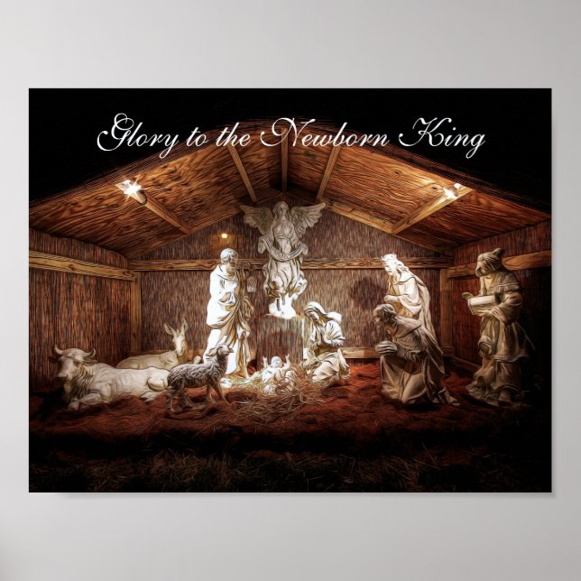 Christmas Advent Jesus Nativity Manger Scene Poster (Front)
