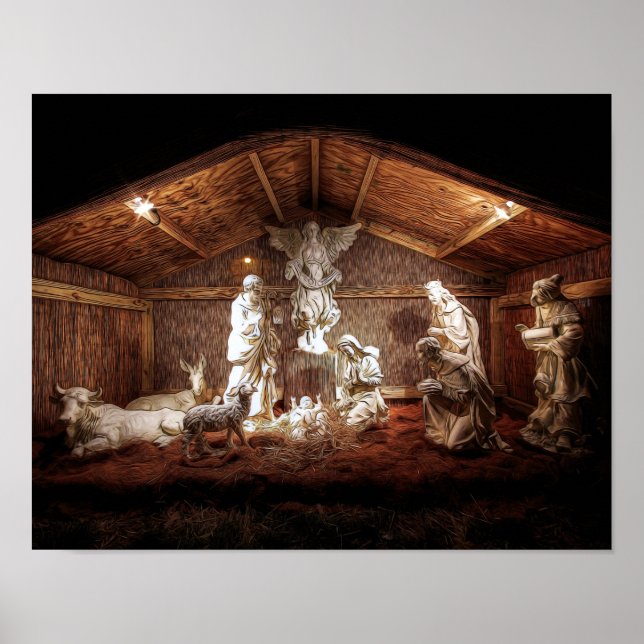 Christmas Advent Jesus Nativity Manger Scene Poster (Front)