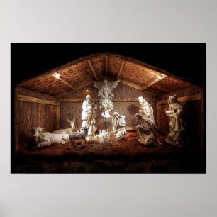 Christmas Advent Jesus Nativity Manger Scene Poster