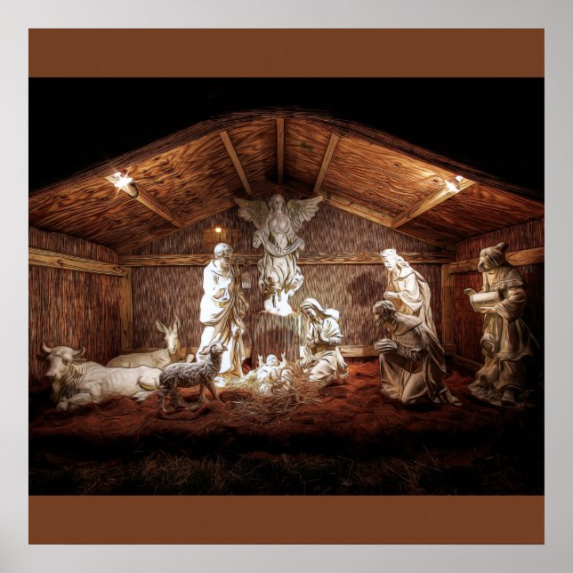 Christmas Advent Jesus Nativity Manger Scene Poster (Front)