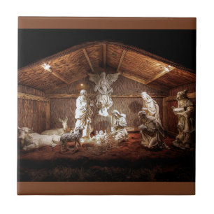 Christmas Advent Jesus Nativity Manger Scene Tile