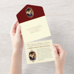 Christmas Advent Prayer Vintage Religious Novena All In One Invitation