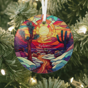 Christmas Adventure Joshua Tree California Hike Glass Tree Decoration