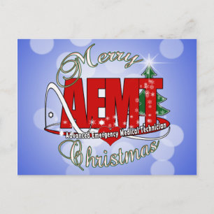 CHRISTMAS AEMT Advanced Emergency Medical Tech Holiday Postcard