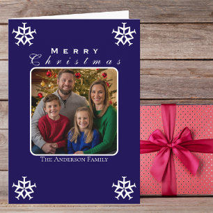 Christmas Aeroplane Snowflake Photo Funny Custom Card