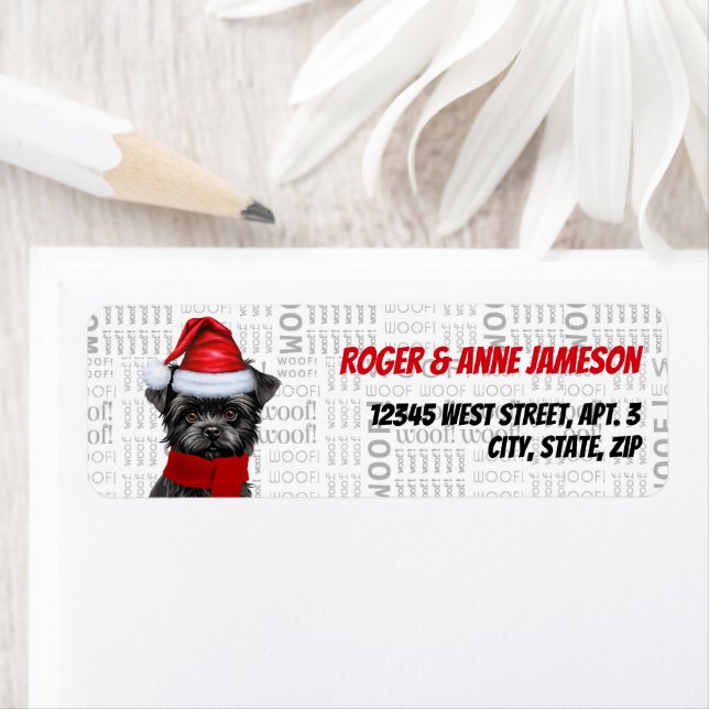 Christmas Affenpinscher Dog Lover Holiday Address (Insitu)