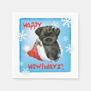 Christmas Affenpinscher Napkin