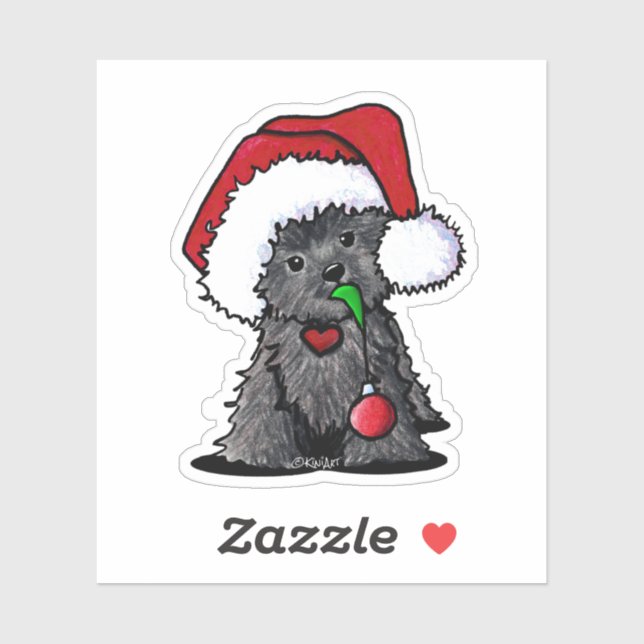 Christmas Affenpinscher Vinyl Sticker (Sheet)