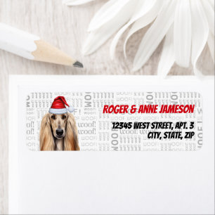 Christmas Afghan Hound Dog Lover Holiday Address