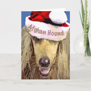 Christmas Afghan Hound Greeting Card