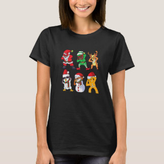 Christmas African American Santa and Friends Gridd T-Shirt
