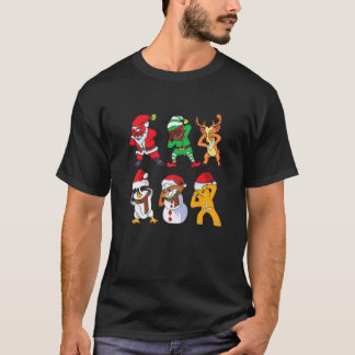 Christmas African American Santa and Friends Gridd T-Shirt