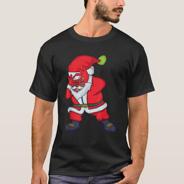 Christmas African American Santa Claus Griddy Danc T-Shirt (Front)