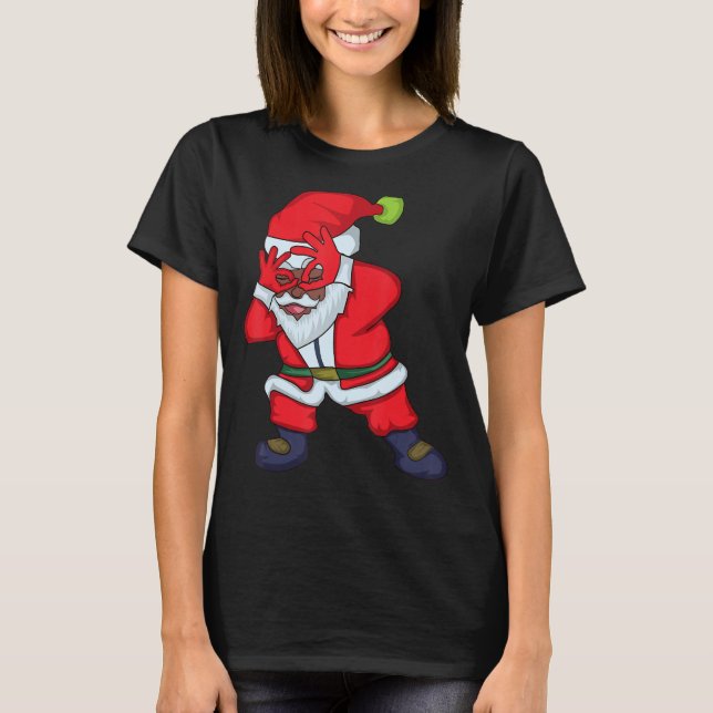 Christmas African American Santa Claus Griddy Danc T-Shirt (Front)
