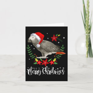 Christmas African Grey Parrot  Card