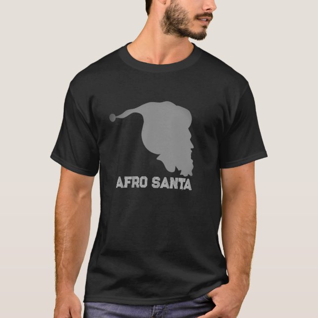 Christmas Afro Santa Silhouette T-Shirt (Front)