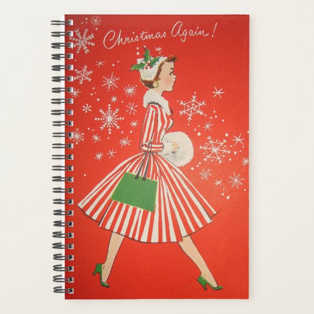 Christmas Again! Mid Century Lady in High Heels Planner (Front)