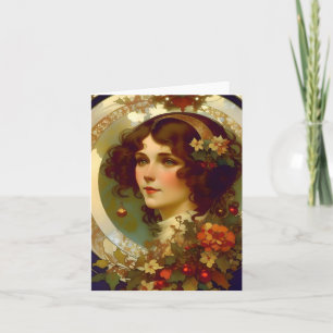 Christmas - AI - Art Nouveau - F Card