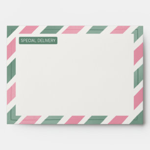 Christmas Air Mail Return Address Envelope