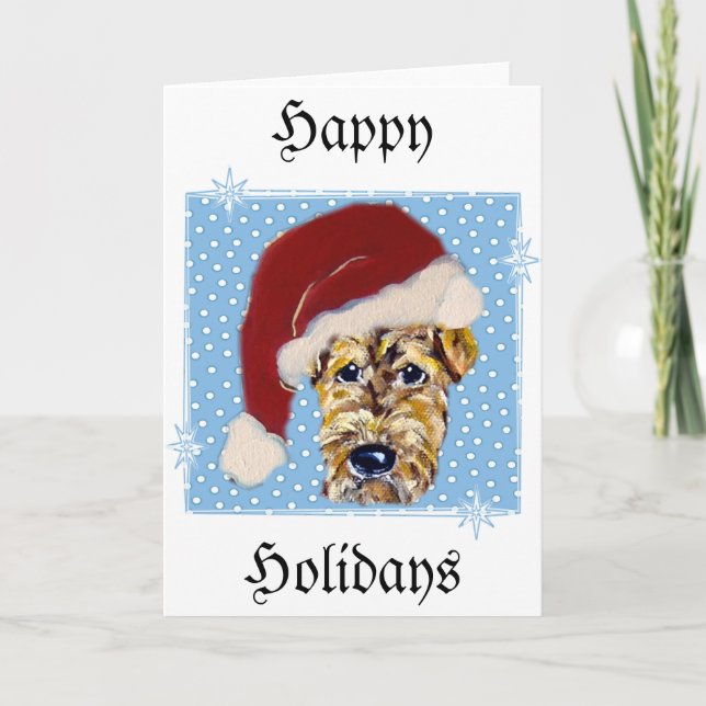 Christmas Airedale Holiday Card (Front)