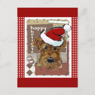 CHRISTMAS AIREDALE HOLIDAY POSTCARD