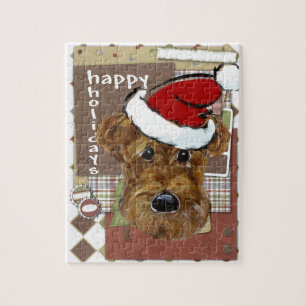 CHRISTMAS AIREDALE JIGSAW PUZZLE
