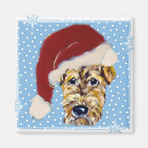 Christmas Airedale Magnet