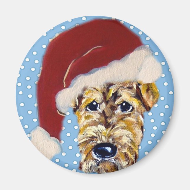 Christmas Airedale Magnet (Front)