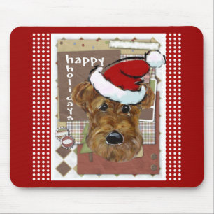 CHRISTMAS AIREDALE MOUSE MAT