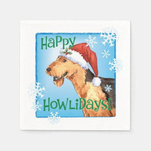 Christmas Airedale Napkin