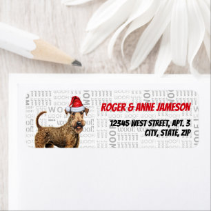 Christmas Airedale Terrier Dog Holiday Address