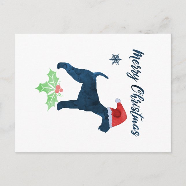 Christmas Airedale Terrier Postcard (Front)
