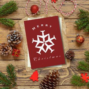 Christmas Airplane Snowflake Photo Funny Aviation Holiday Card