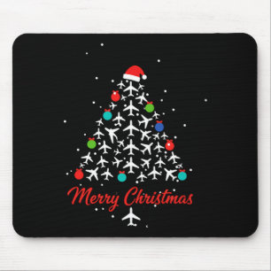 Christmas Airplane Tree Merry Christmas Lot Travel Mouse Mat