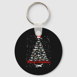 Christmas Airplanes Tree Lots Merry Christmas Men Key Ring