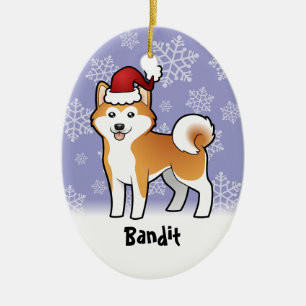 Christmas Akita Inu / Shiba Inu (add pets name) Ceramic Tree Decoration