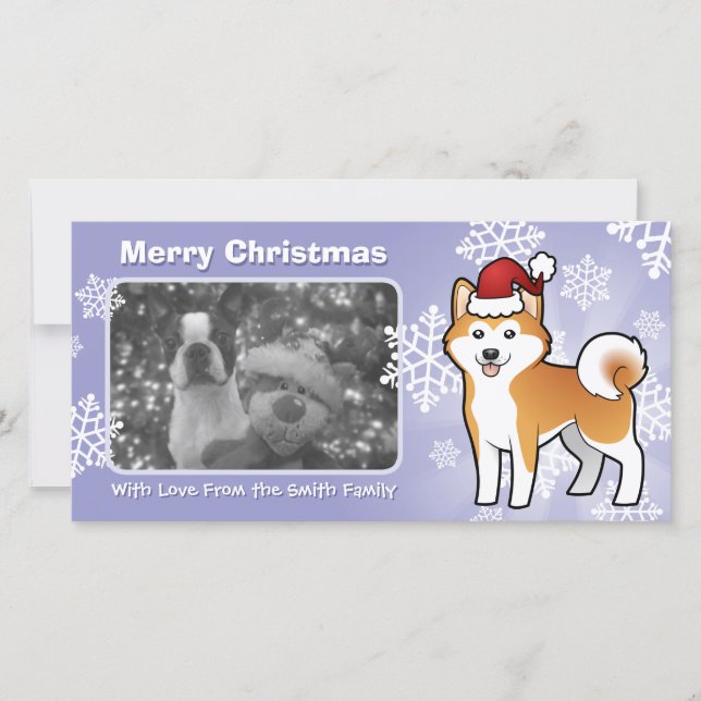 Christmas Akita Inu / Shiba Inu Holiday Card (Front)