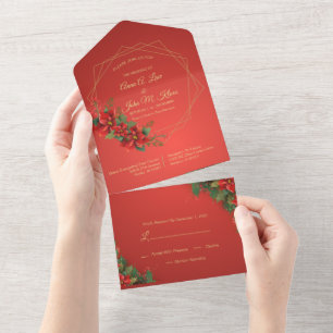 Christmas All in One Wedding Invite