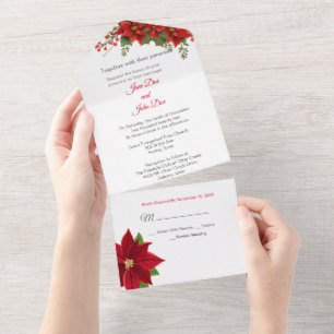 Christmas All in One Wedding Invite