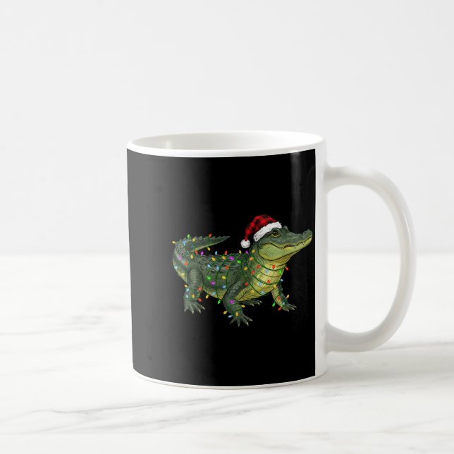 Christmas Alligator Holiday Reptile Funny Festive  Coffee Mug (Right)