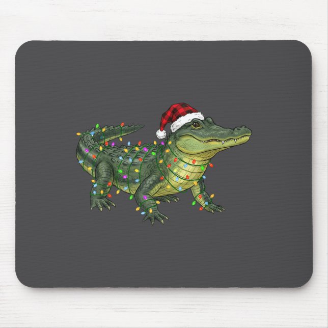 Christmas Alligator Holiday Reptile Funny Festive  Mouse Mat (Front)