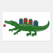 Christmas Alligator Stickers